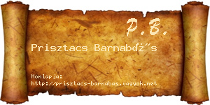 Prisztacs Barnabás névjegykártya